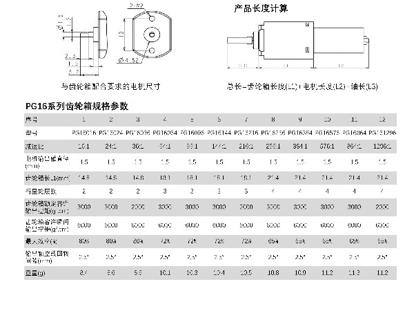 PG16系列行星齒輪電機